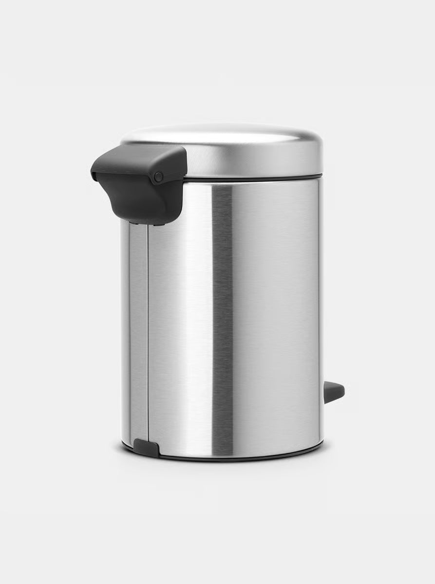 Brabantia NewIcon Pedal Bin 3L Matt Steel Fingerprint Proof with Removable Plastic Inner Bucket, Soft-Close Lid