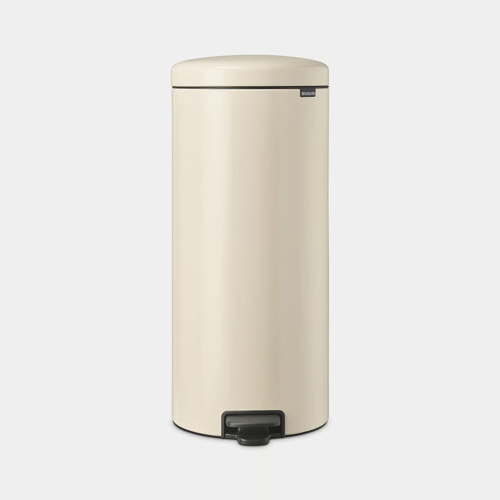 Brabantia NewIcon Pedal Bin 30L Soft Beige with Removable Plastic Inner Bucket, Soft-Close Lid