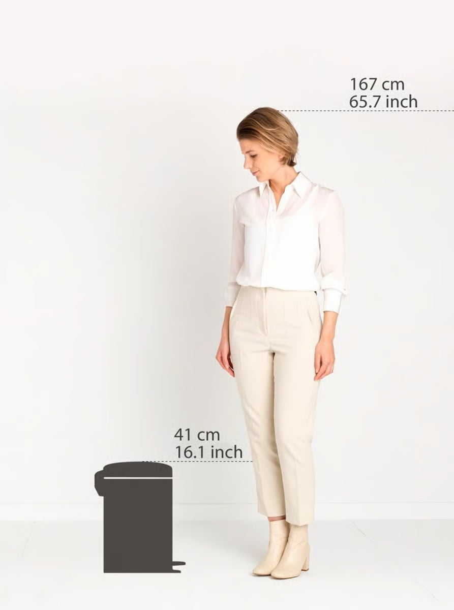 Brabantia NewIcon Pedal Bin 12L Matt Black with Removable Plastic Inner Bucket, Soft-Close Lid