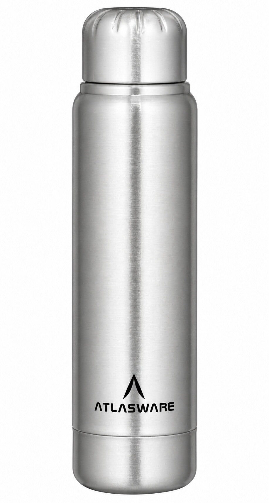 Atlasware Stainless Steel Vacuum Bottle, Double-Wall Insulated and Leak-Resistant, Matt Steel, 220 ml
