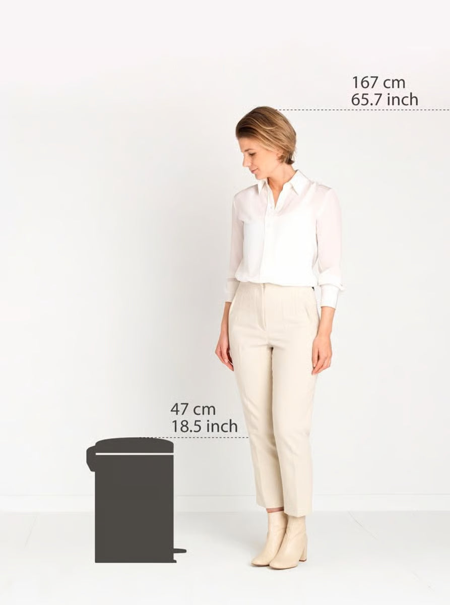 Brabantia NewIcon Pedal Bin 20L Matt Black with Removable Plastic Inner Bucket, Soft-Close Lid