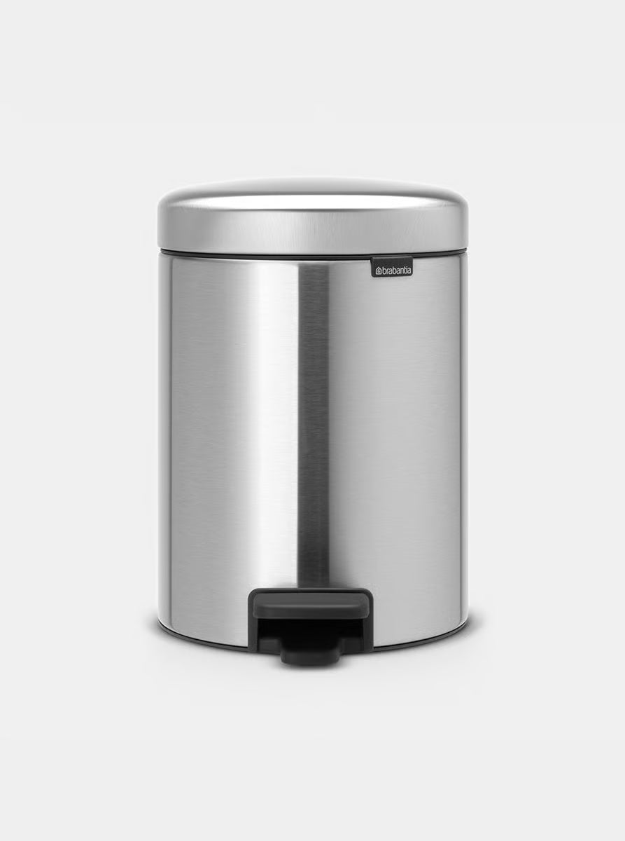 Brabantia NewIcon Pedal Bin, 5 Litre, Matt Steel