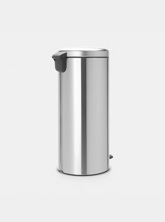 Brabantia NewIcon Pedal Bin 30L Matt Steel with Removable Plastic Inner Bucket, Soft-Close Lid