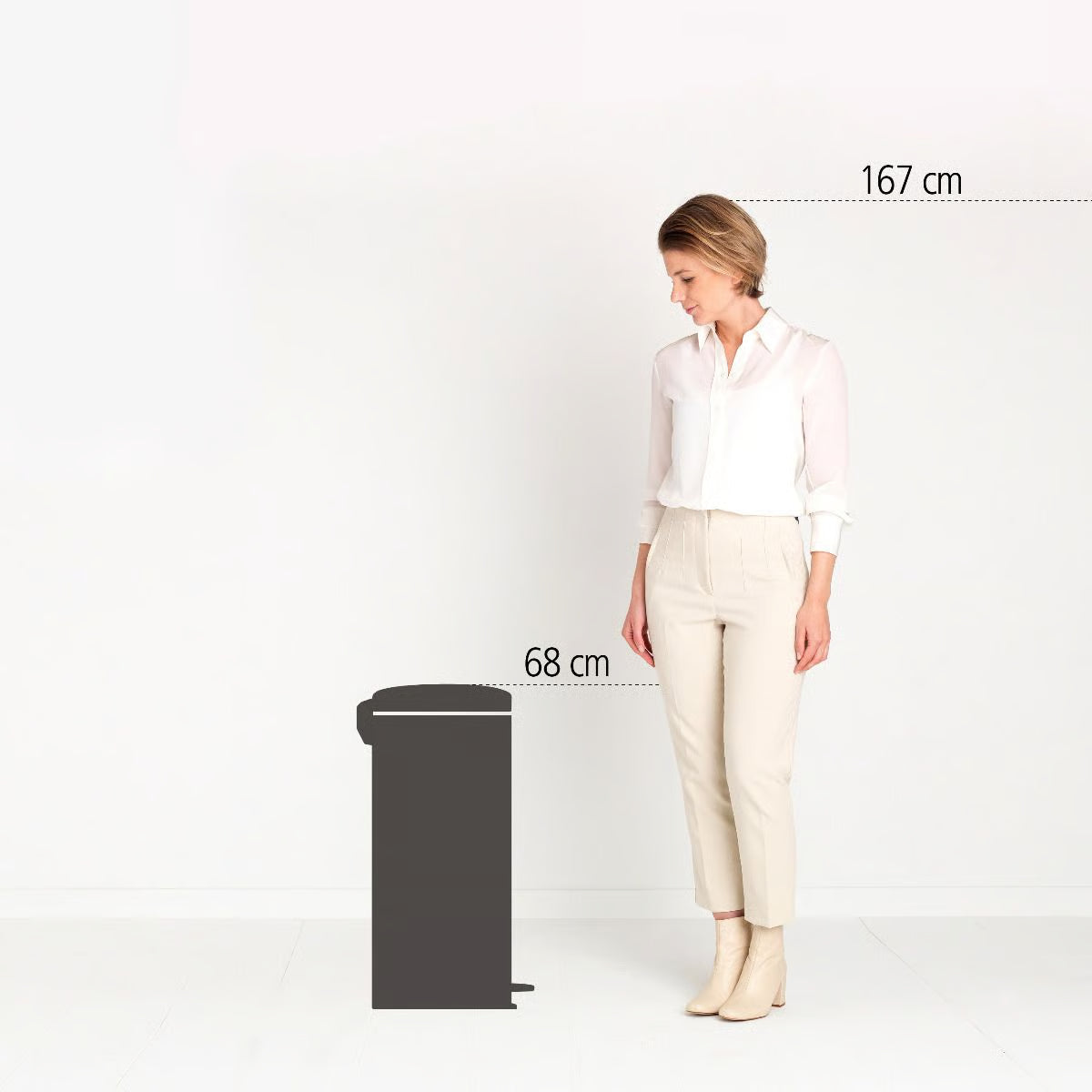 Brabantia NewIcon Pedal Bin 30L Matt Black with Removable Plastic Inner Bucket, Soft-Close Lid