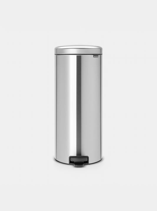 Brabantia NewIcon Pedal Bin 30L Matt Steel Fingerprint Proof with Removable Plastic Inner Bucket, Soft-Close Lid