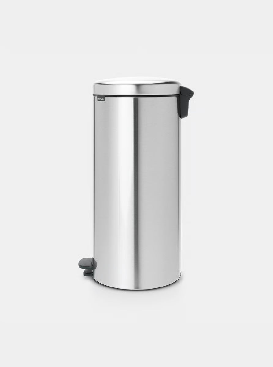 Brabantia NewIcon Pedal Bin 30L Matt Steel Fingerprint Proof with Removable Plastic Inner Bucket, Soft-Close Lid