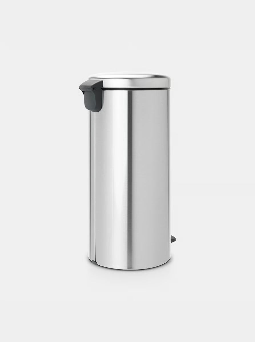 Brabantia NewIcon Pedal Bin 30L Matt Steel Fingerprint Proof with Removable Plastic Inner Bucket, Soft-Close Lid