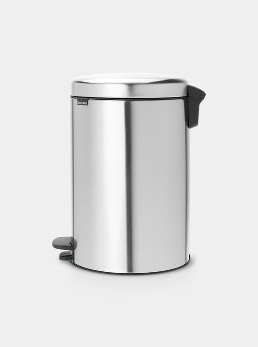 Brabantia NewIcon Pedal Bin 20L Matt Steel Fingerprint Proof with Removable Plastic Inner Bucket, Soft-Close Lid