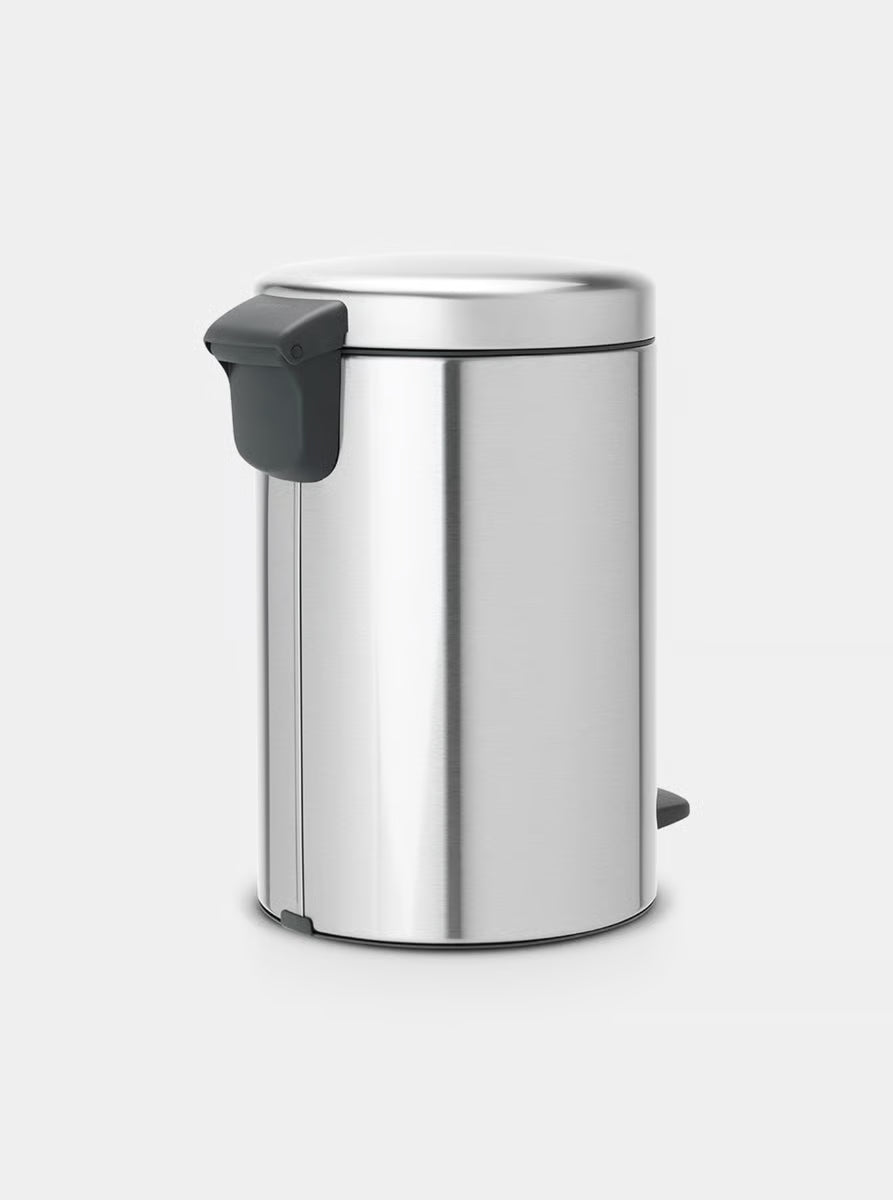 Brabantia NewIcon Pedal Bin 12L Matt Steel Fingerprint Proof with Removable Plastic Inner Bucket, Soft-Close Lid