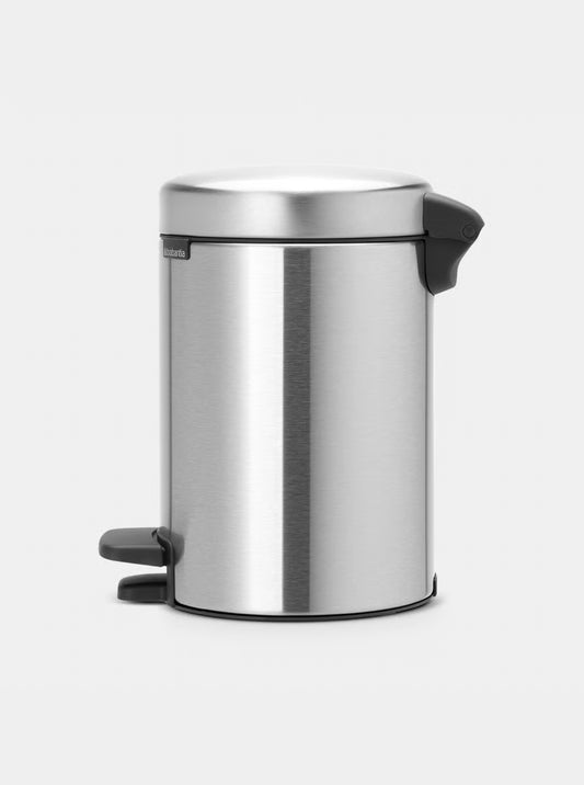 Brabantia NewIcon Pedal Bin 3L Matt Steel Fingerprint Proof with Removable Plastic Inner Bucket, Soft-Close Lid