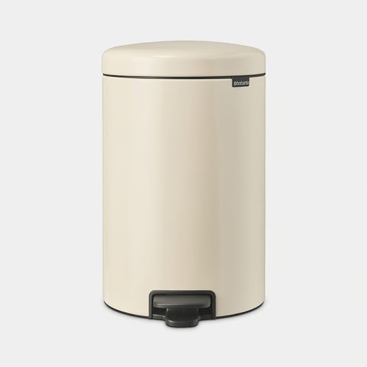 Brabantia NewIcon Pedal Bin 20L Soft Beige with Removable Plastic Inner Bucket, Soft-Close Lid