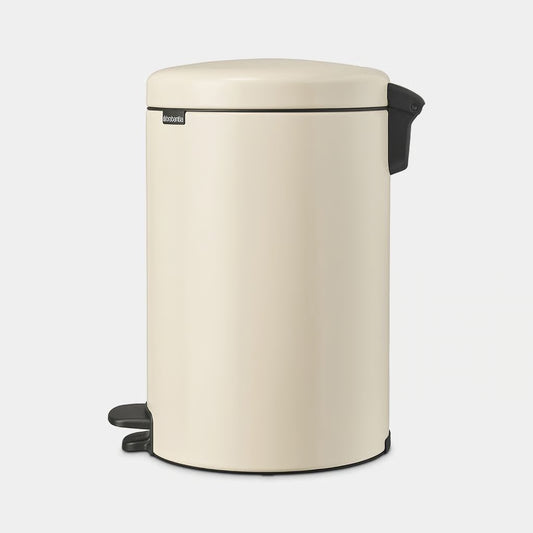 Brabantia NewIcon Pedal Bin 20L Soft Beige with Removable Plastic Inner Bucket, Soft-Close Lid