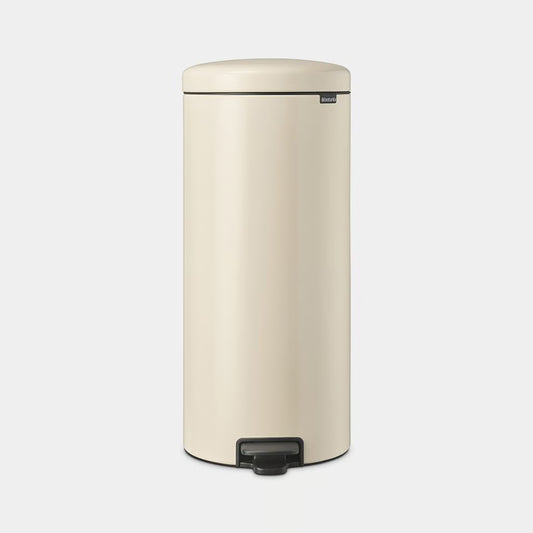 Brabantia NewIcon Pedal Bin 30L Soft Beige with Removable Plastic Inner Bucket, Soft-Close Lid