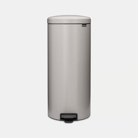 Brabantia NewIcon Pedal Bin 30L Soft Grey with Removable Plastic Inner Bucket, Soft-Close Lid