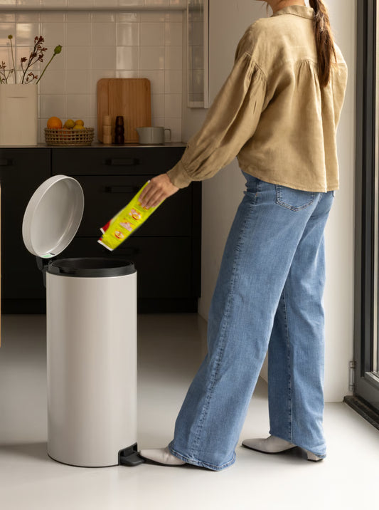 Brabantia NewIcon Pedal Bin 30L Soft Grey with Removable Plastic Inner Bucket, Soft-Close Lid
