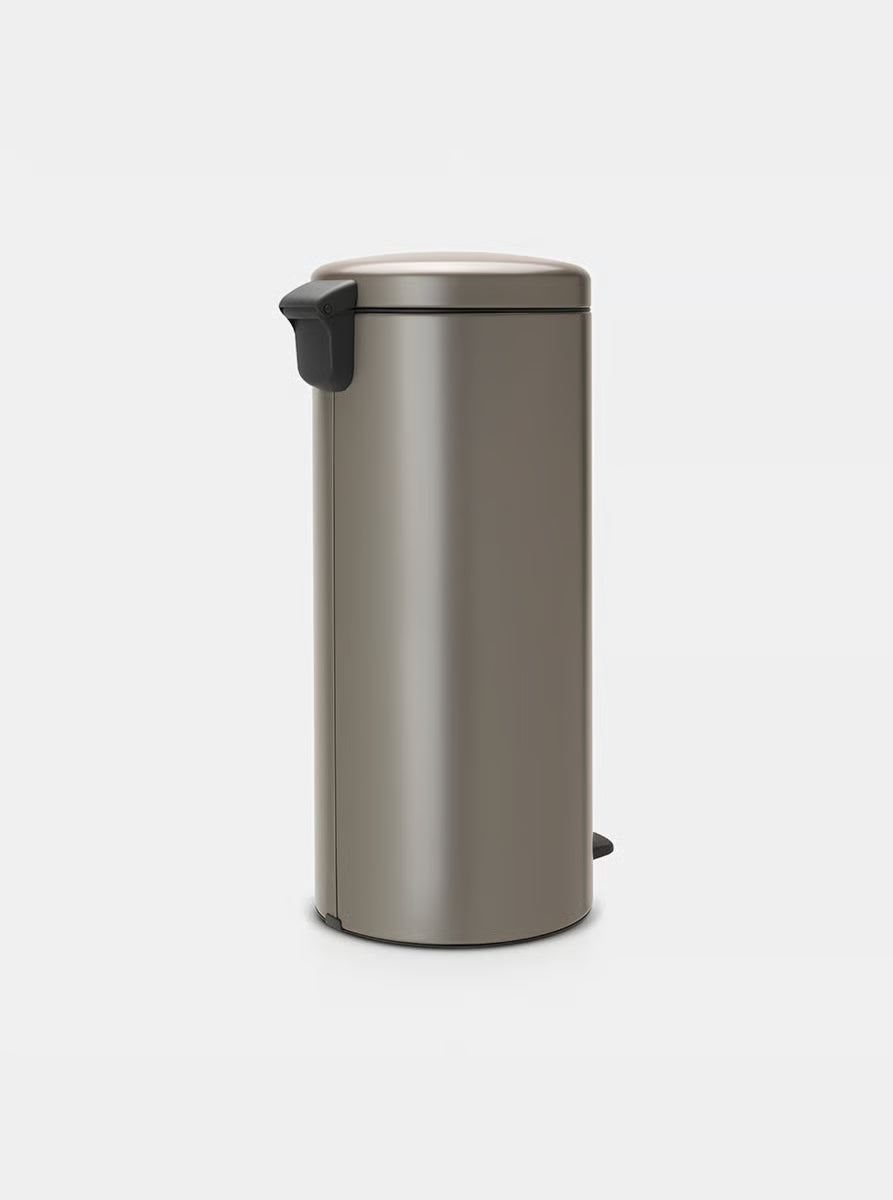 Brabantia NewIcon Pedal Bin 30L Platinum with Removable Plastic Inner Bucket, Soft-Close Lid