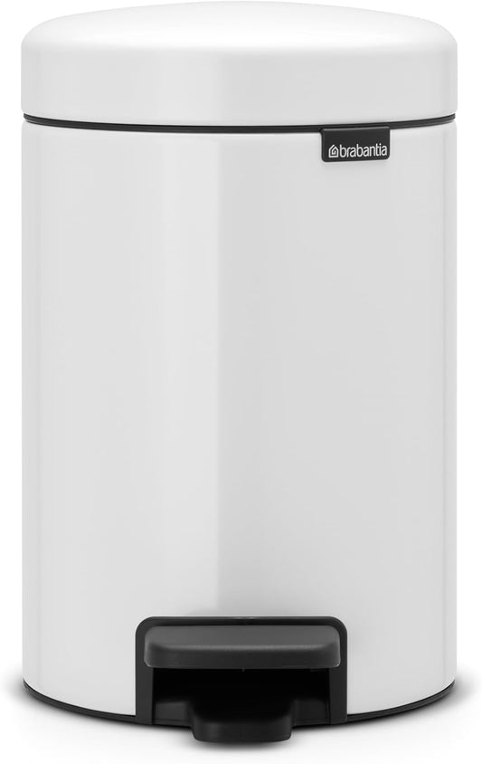 Brabantia Pedal Bin newIcon with Plastic Inner Bucket, 3 Litre - White