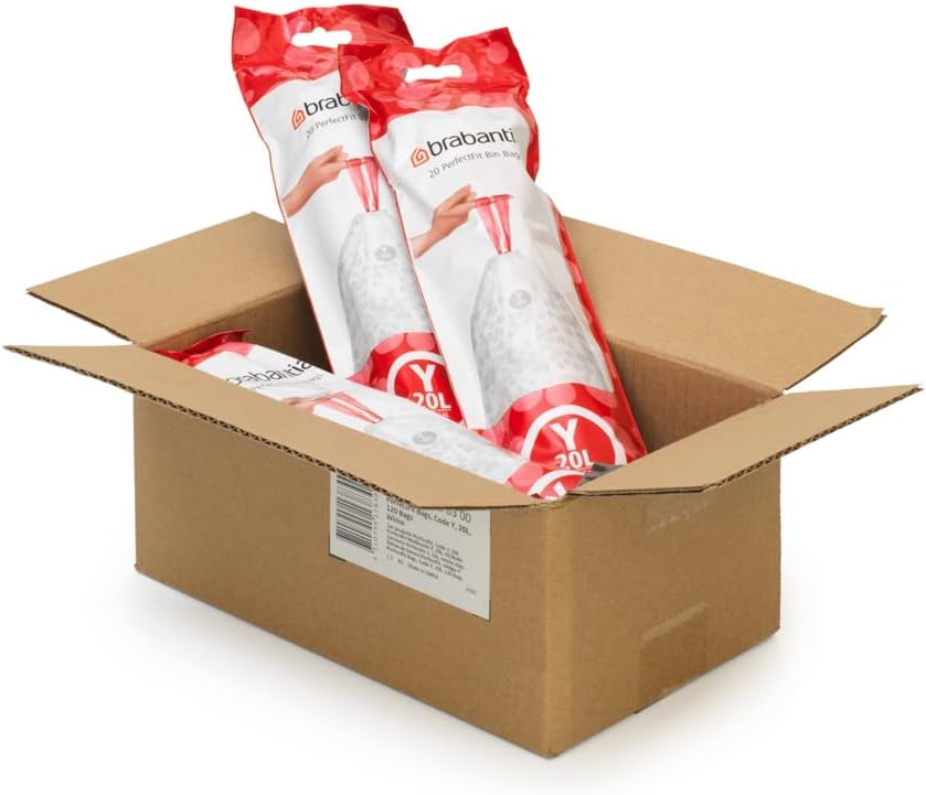 PerfectFit 20L Trash Bags – Strong Liners with Tie Tape