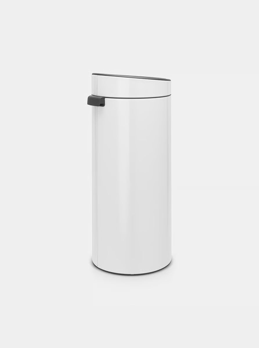 Brabantia Touch Bin New 30L White with Removable Plastic Inner Bucket, Soft-Touch Opening Lid