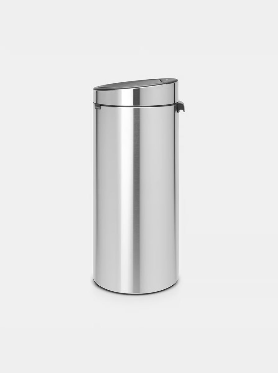 Brabantia Touch Bin New 30L Matt Steel with Removable Plastic Inner Bucket, Soft-Touch Opening Lid
