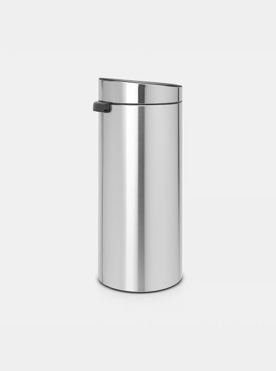 Brabantia Touch Bin New 30L Matt Steel with Removable Plastic Inner Bucket, Soft-Touch Opening Lid