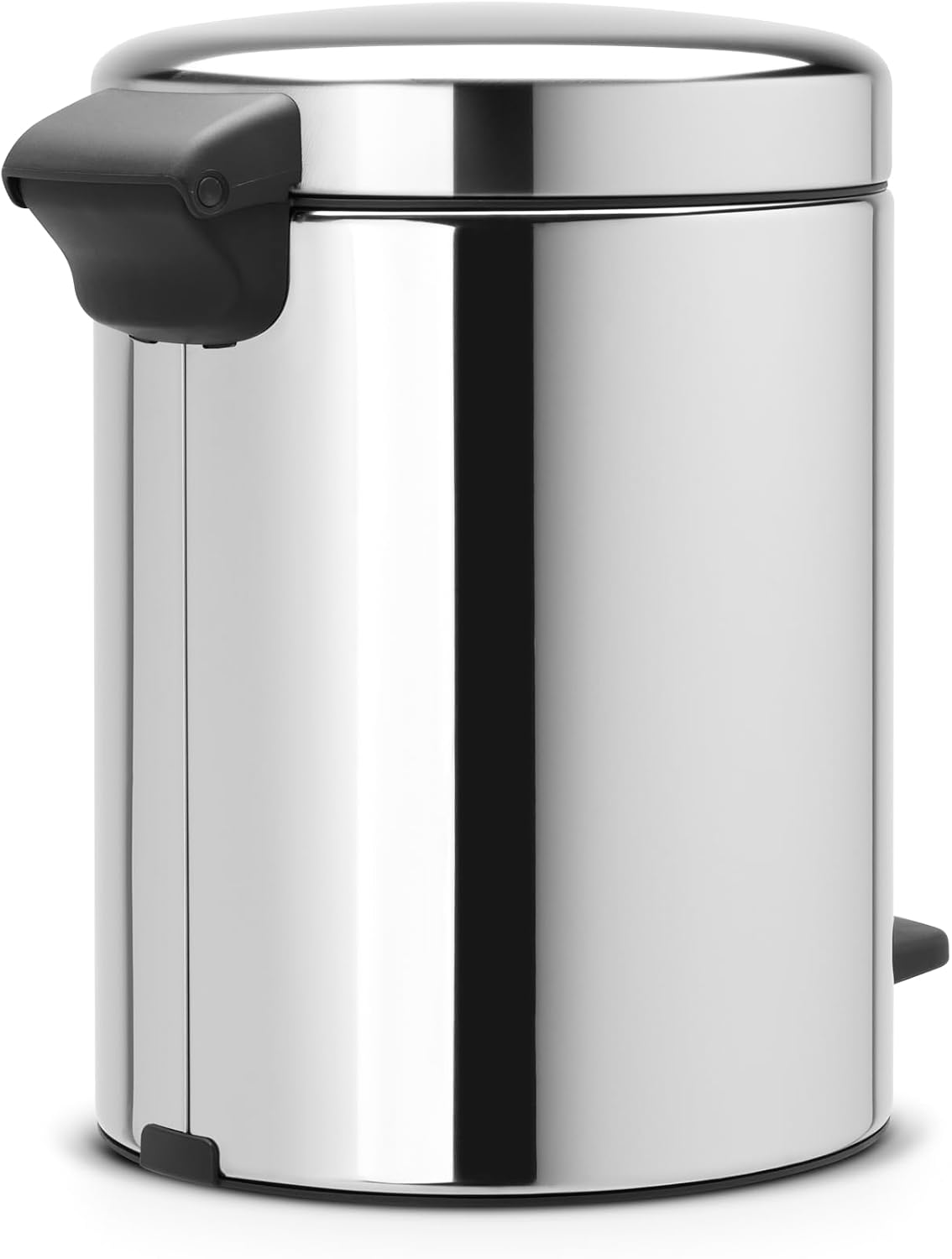 Brabantia NewIcon Pedal Bin 5L Brilliant Steel with Removable Plastic Inner Bucket, Soft-Close Lid