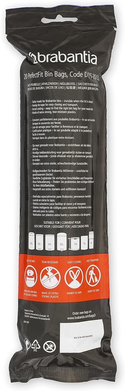 PerfectFit Bin Liners Multipack – 15–20L Drawstring Bags