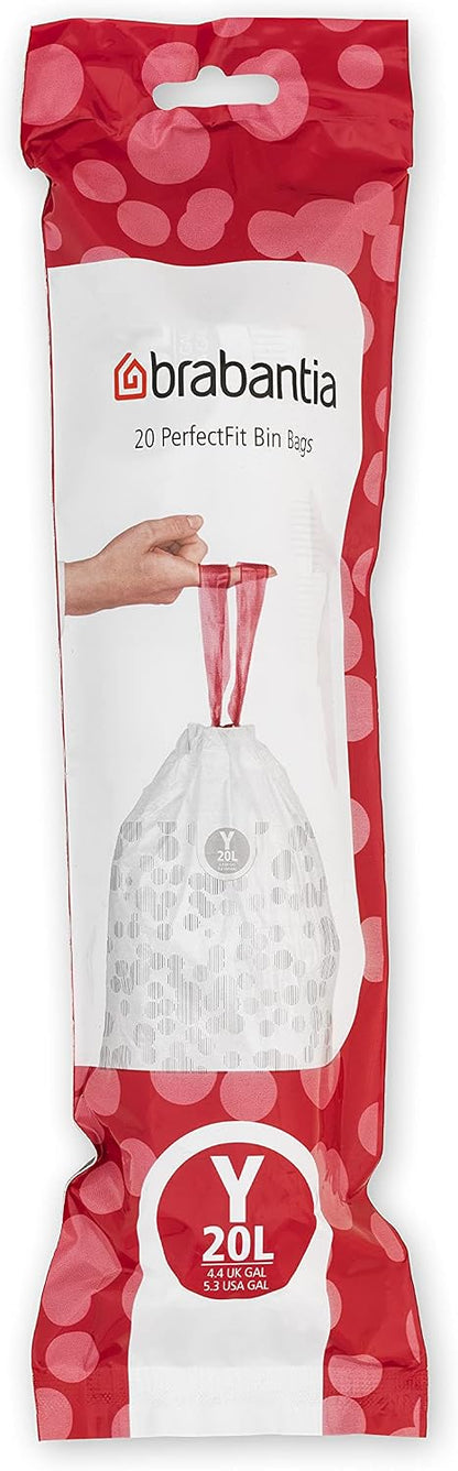 PerfectFit 20L Trash Bags – Strong Liners with Tie Tape