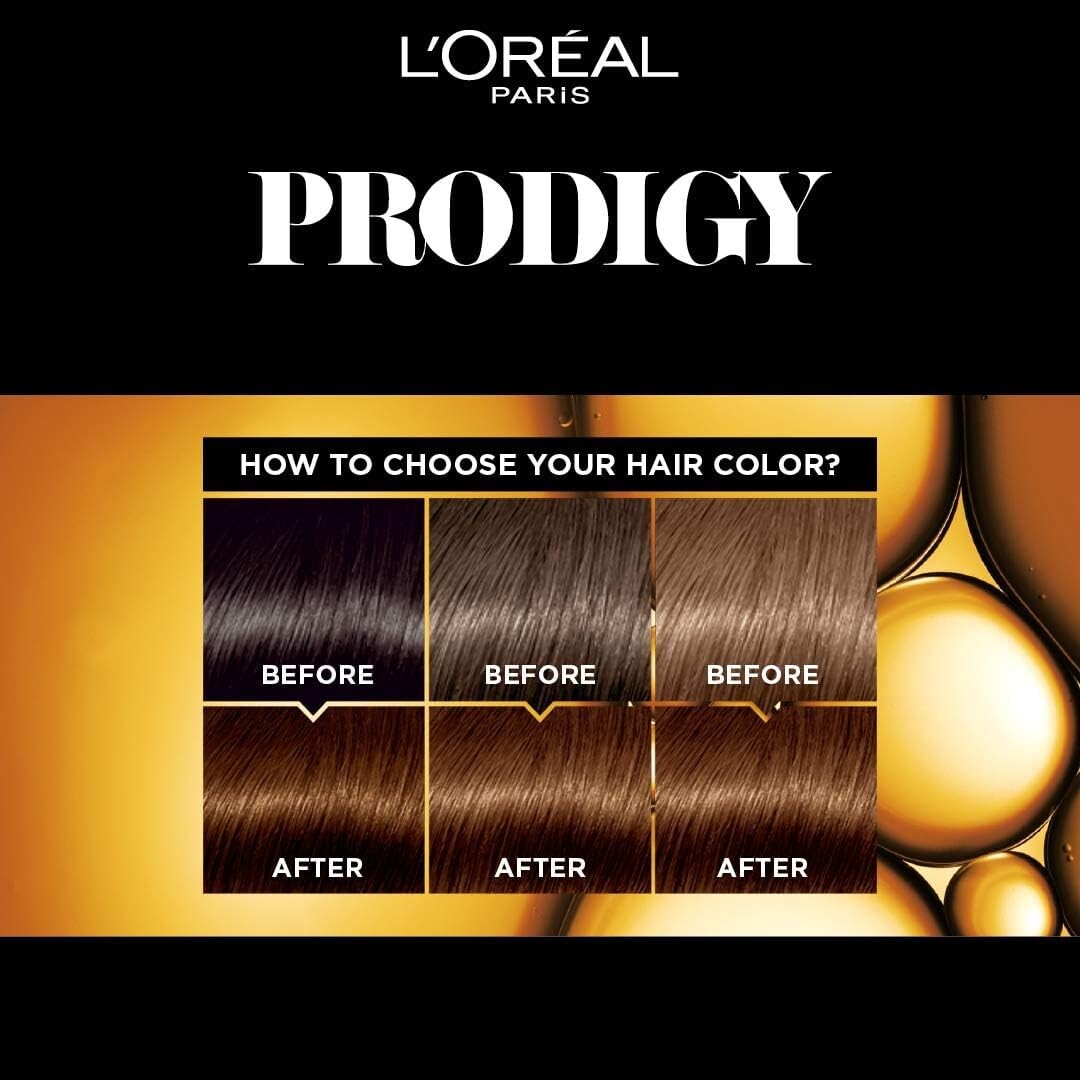 L’Oréal Paris Prodigy Permanent Oil Hair Color 6.32 Dark Golden Blonde, Ammonia-Free, Grey Coverage