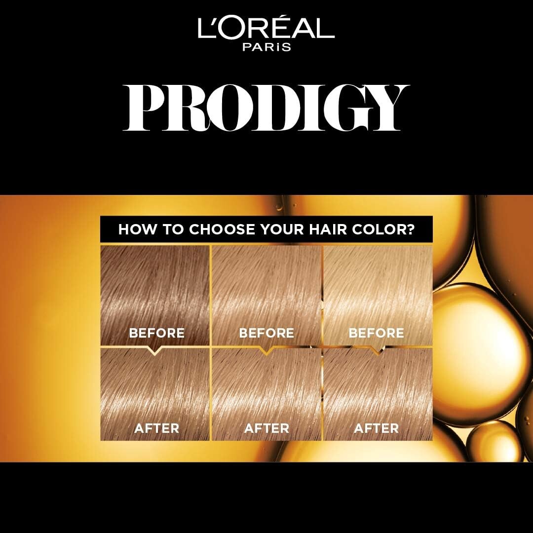L’Oréal Paris Prodigy Permanent Oil Hair Color 8.0 Light Blonde, Ammonia-Free, Grey Coverage, Pack of 2