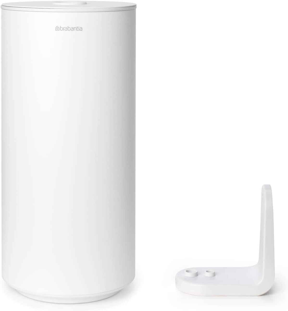 Brabantia MindSet Toilet Roll Dispenser, Room for 2 Spare Rolls, Corrosion Resistant, Mineral Infinite Grey, 30 x 15.1 x 13.7