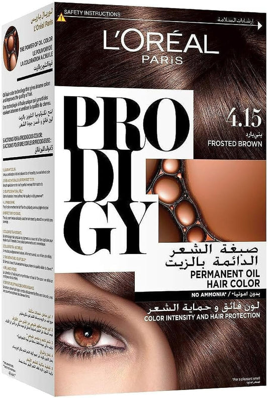 L'Oreal Paris Prodigy Ammonia-Free Permanent Oil Hair Colour 4.15 Frosted Brown