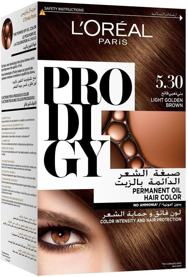 L’Oréal Paris Prodigy Ammonia-Free Permanent Oil Hair Colour 5.3 Light Golden Brown
