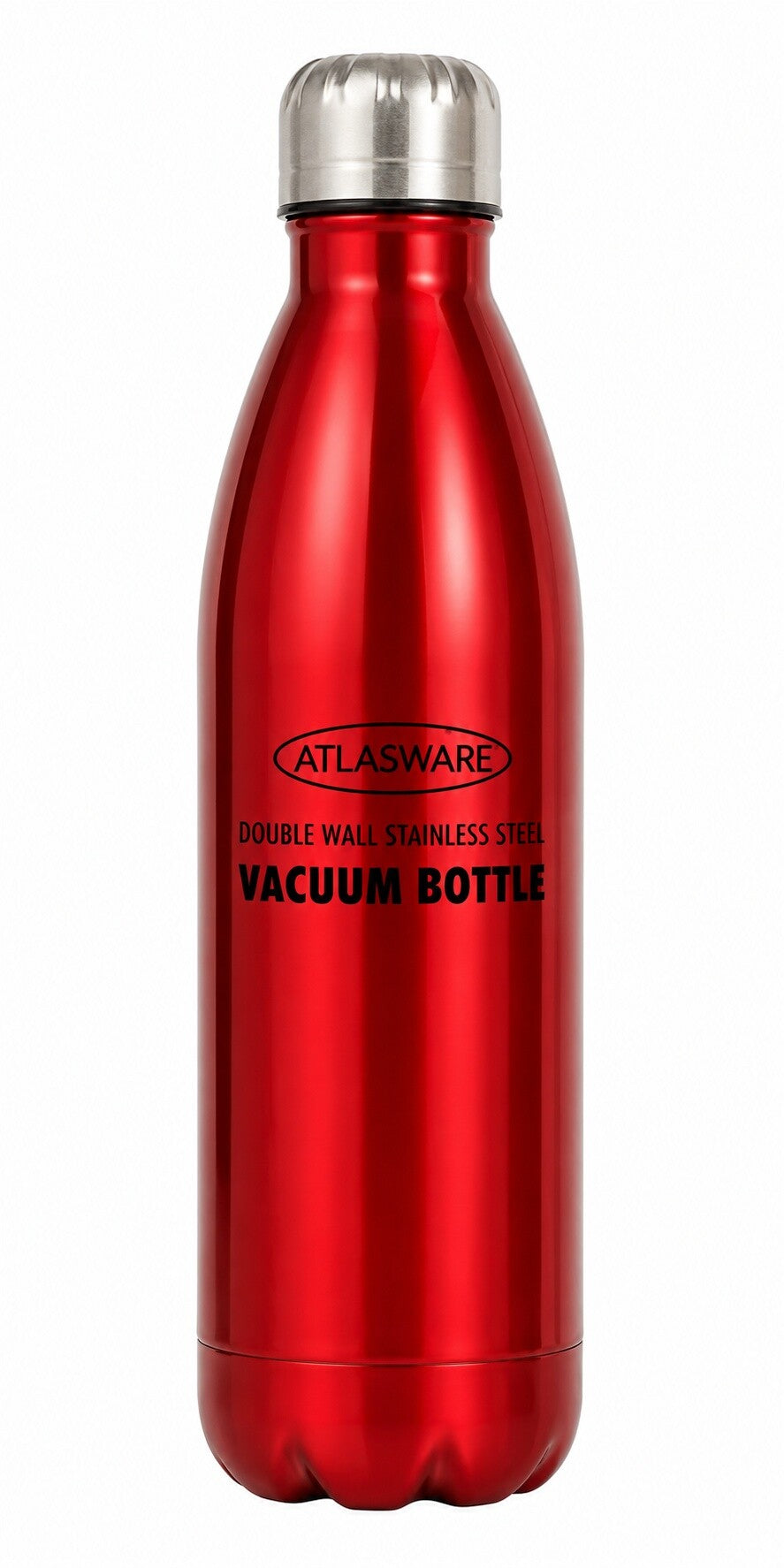 Atlasware Stainless Steel Vacuum Bottle, Double-Wall Insulated and Leak-Resistant, Red, 350 ml