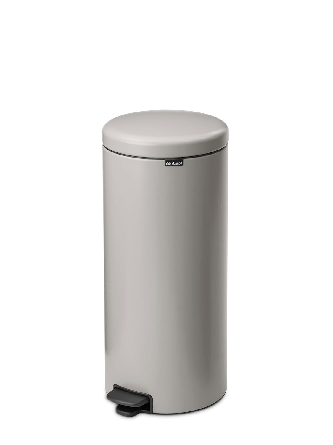 Brabantia NewIcon Soft-Close Pedal Bin with Removable Inner Bucket and PerfectFit Code G Liner, 30L, Soft Grey