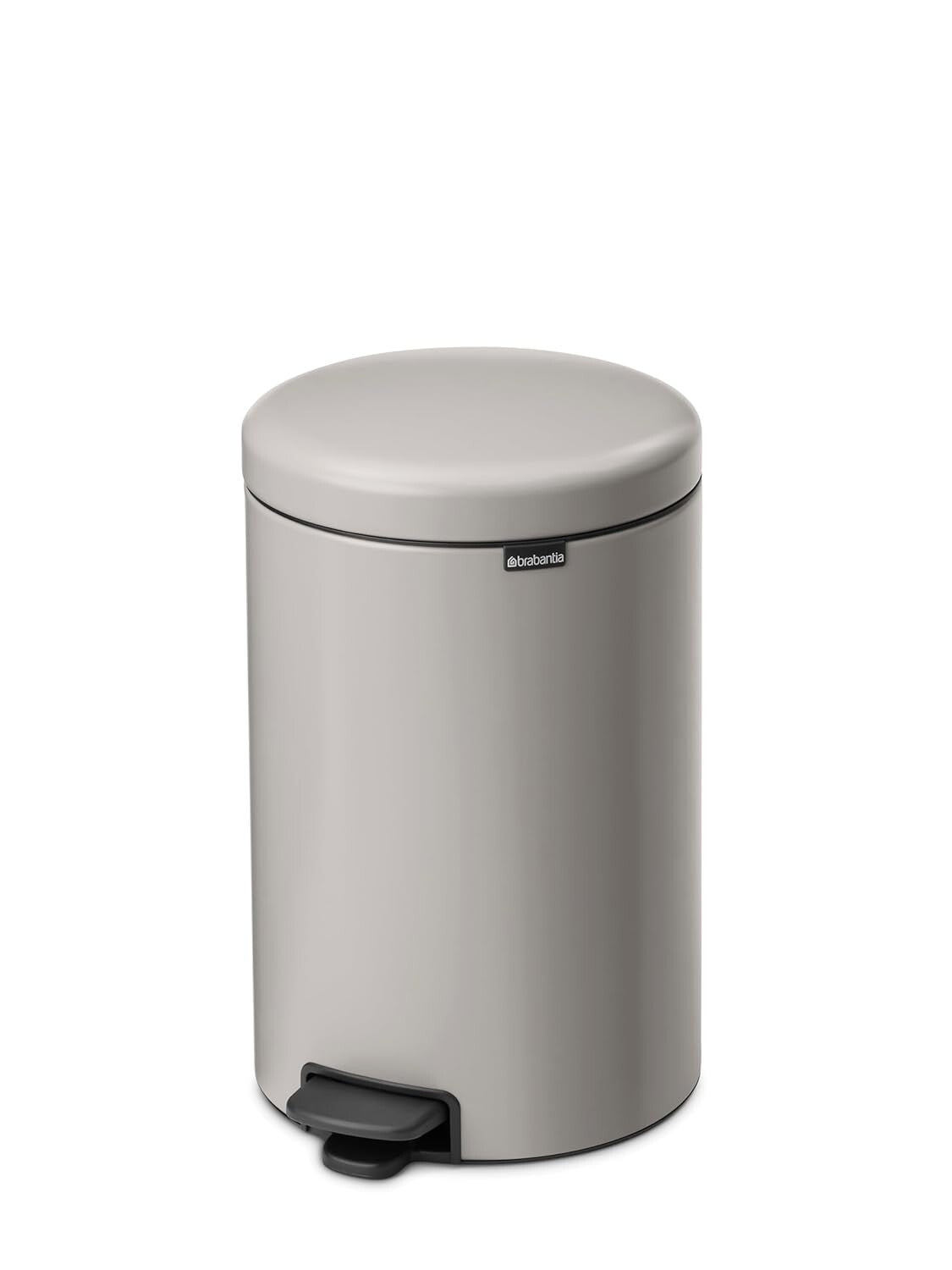 Brabantia NewIcon Pedal Bin 20L, Soft Grey, Soft-Close Lid, Removable Inner Bucket, PerfectFit Code Y Bags Included, 29 × 38 × 46.7 cm