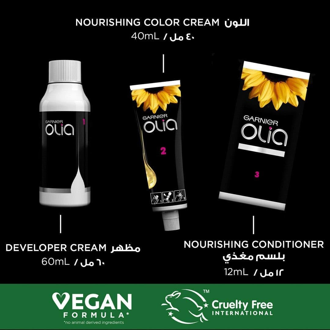 Garnier Olia Permanent Hair Dye 5.0 Luminous Brown, No Ammonia, 60% Oils, Long-Lasting Colour, Up to 100% Grey Coverage