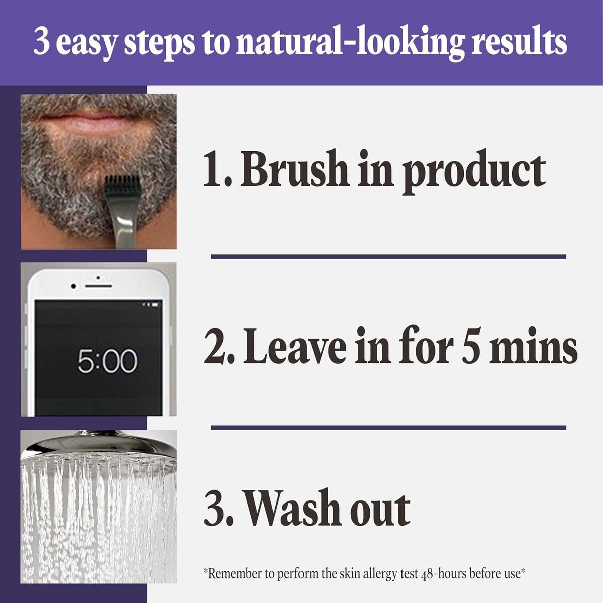 Just For Men Touch of Gray Mustache & Beard Colour B-25/35 Light & Medium Brown with Application Brush, Pack of 3