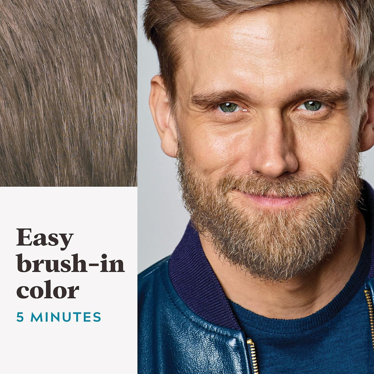 Just For Men Mustache & Beard, Beard Dye for Men with Brush Included for Easy Application, With Biotin Aloe and Coconut Oil for Healthy Facial Hair - Light Brown, M-25, Pack of 1