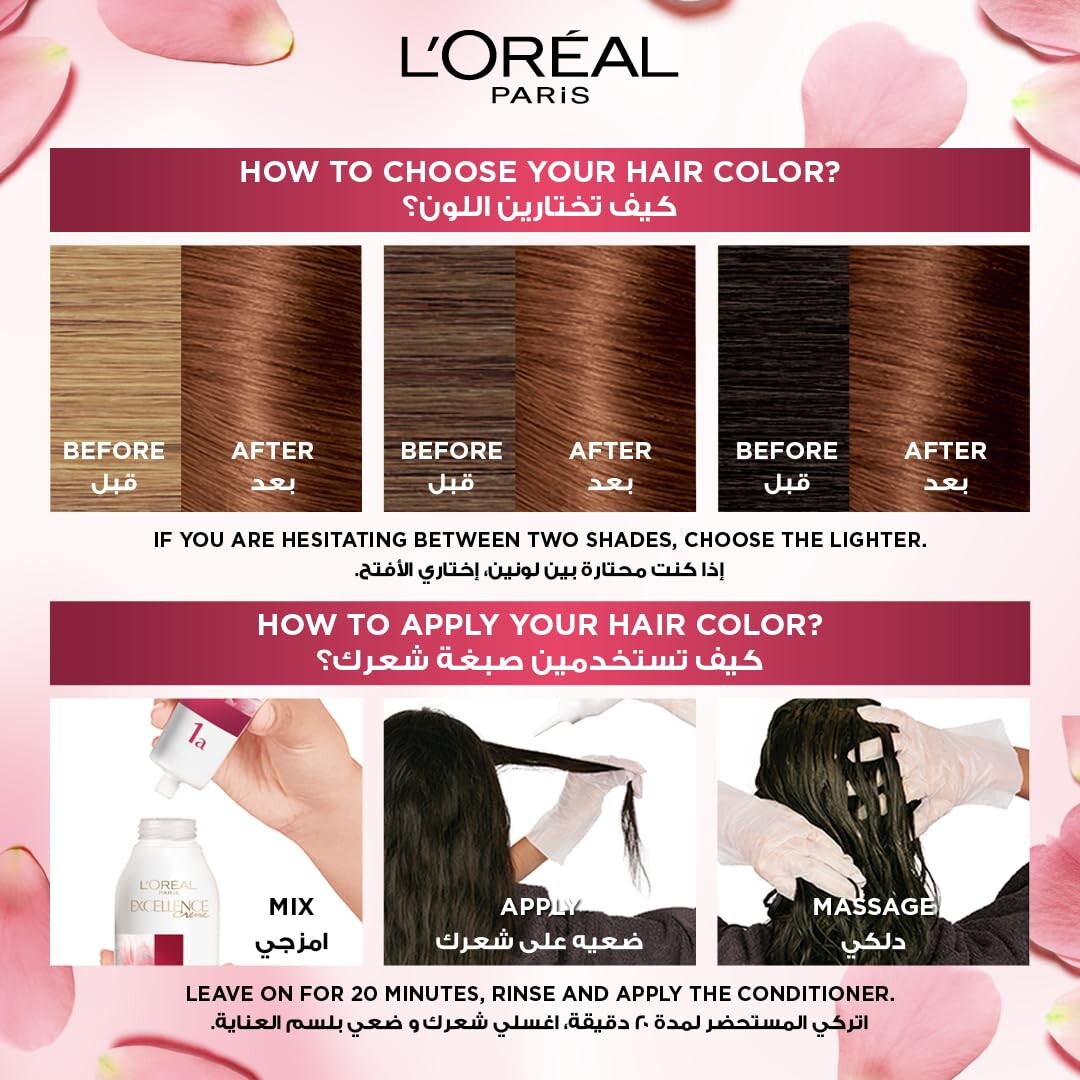 L’Oréal Paris Excellence Crème Permanent Hair Colour, 7.7 Honey Brown - Image 4